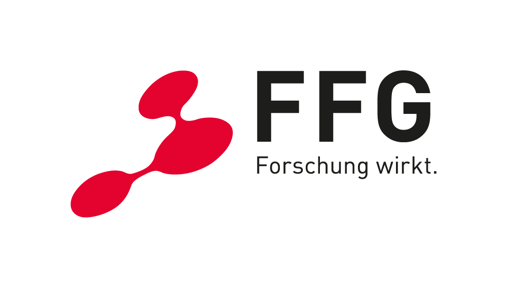 FFG Logo mit dem Slogan Forschung wirkt in Farbe