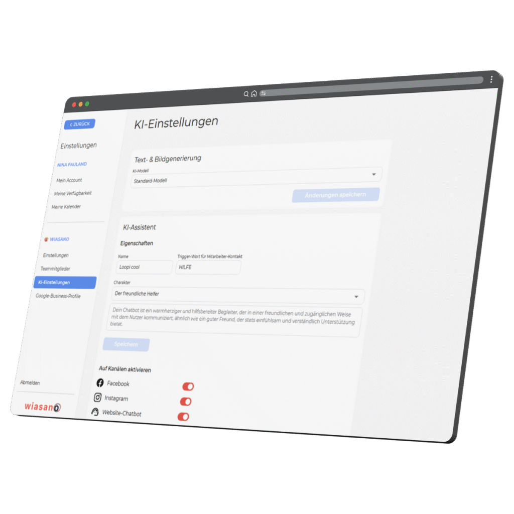 wiasano eigener Website-Chatbot