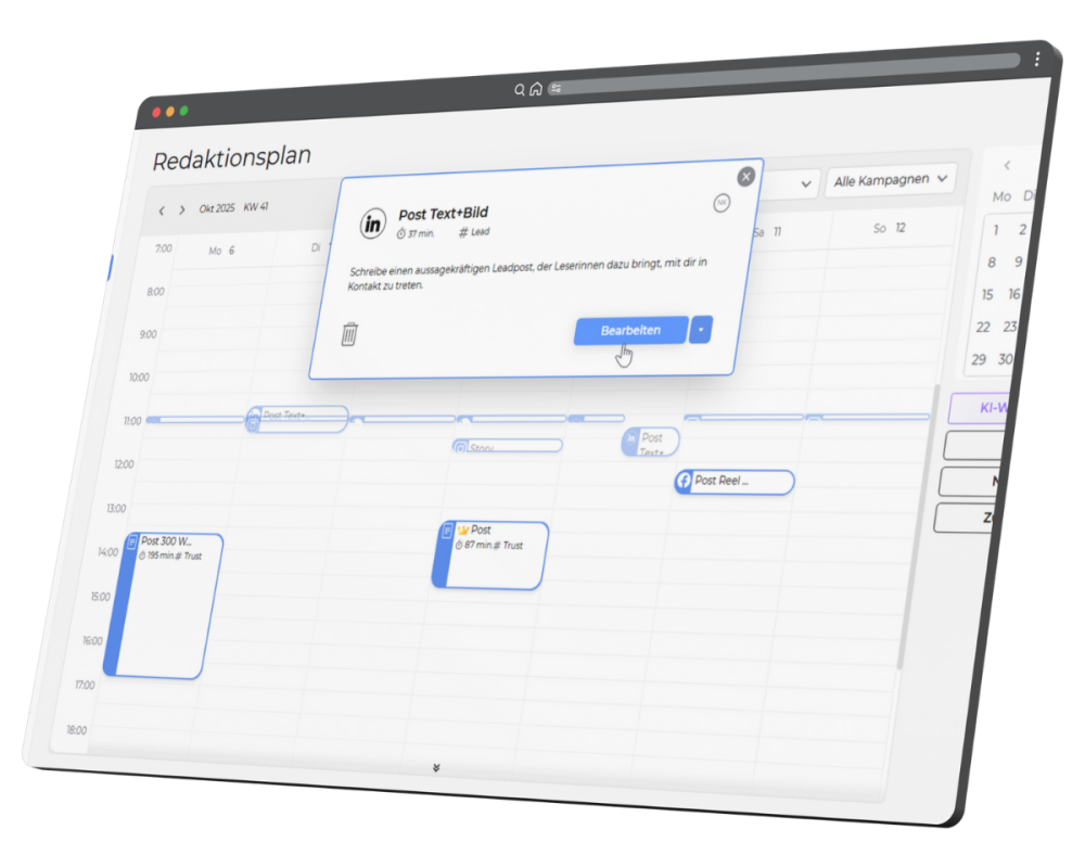 Redaktionsplan-Mockup